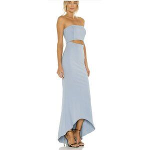 Revolve NBD June Light Blue Strapless Cut Out Maxi Dress Formal Gown Small NWOT